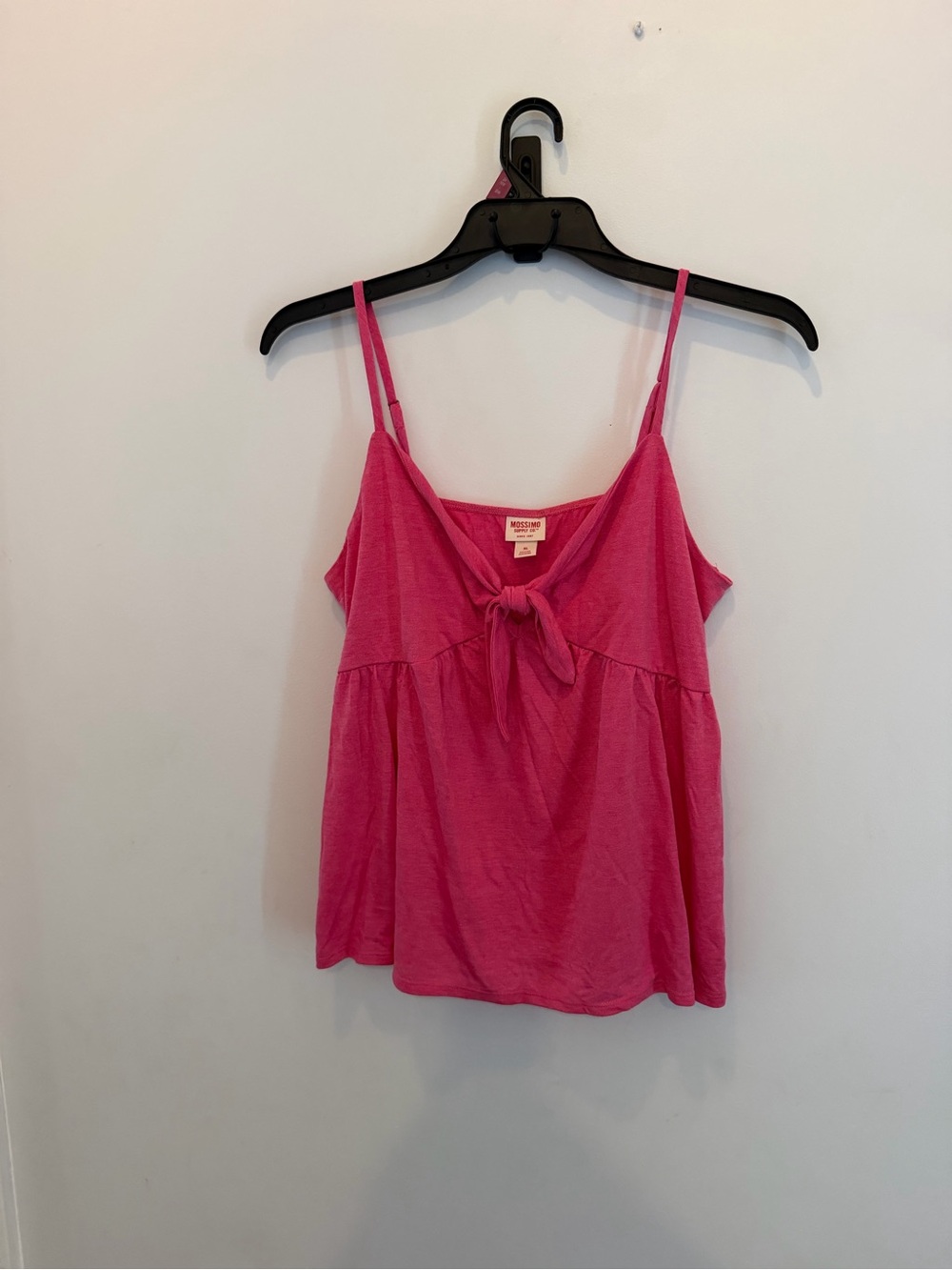 Mossimo Pink Tie-Front Spaghetti Strap Tank